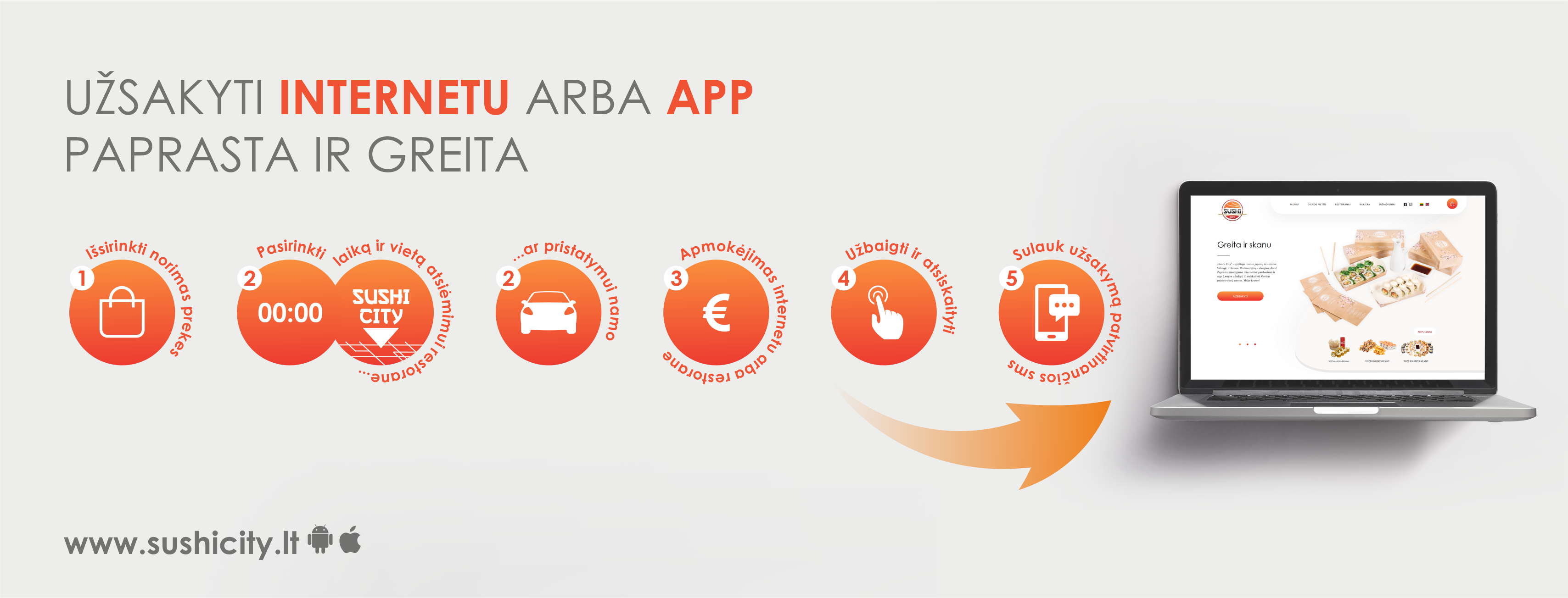 Užsisakyti internetu arba App paprasta ir greita